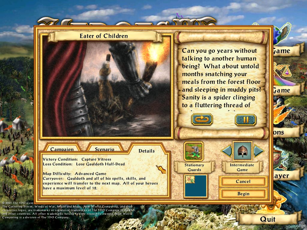 히어로즈 4 Necropolis 캠페인 1 아이들을 먹는 자 上편BGM